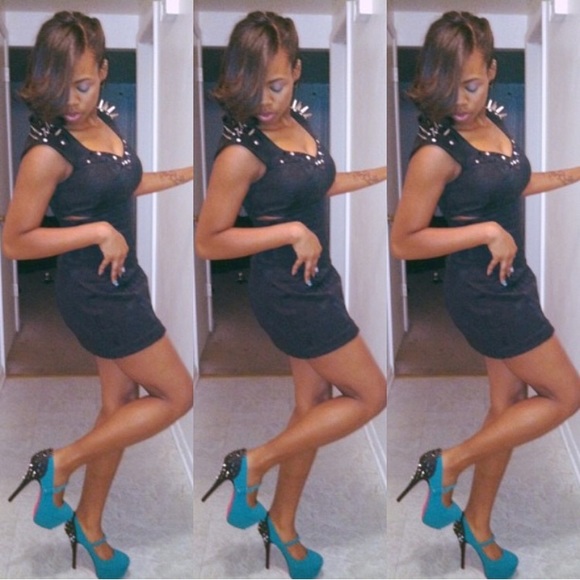 Black Spiked Dress - Picture 1 of 4